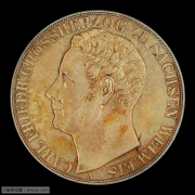 【德藏】德国1848年萨克森魏玛爱森纳赫2泰勒银币 PCGS MS63
