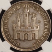 【德藏】德国1876年布雷斯加农业博览会银章 NGC MS64*