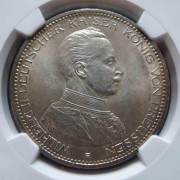 【全能菜鸟】德国1914年普鲁士威二军装5马克MS62