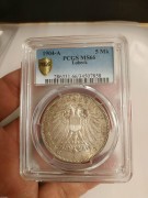 【德藏】德国1904年吕贝克自由市5马克银币 PCGS MS66