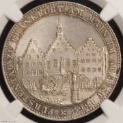 【德藏】德国1863年法兰克福会议城市景观泰勒银币 NGC MS63