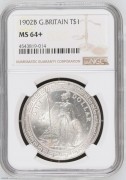 【德藏专卖】英国1902B贸易银币站洋 NGC MS64+