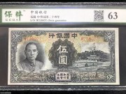 ★110元出 好品63分 中国银行5元 孙像白塔 背大楼