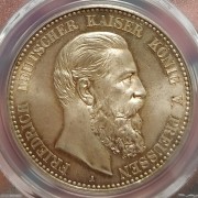 【德藏】德国1888年普鲁士弗里德里希三世5马克 PCGS MS65+