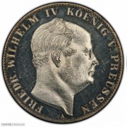 【德藏】德国1861年普鲁士威廉四世精制泰勒 PCGS PR62CAM