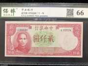★150元出 全新66分 中央银行2000元孙像 背六和塔