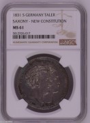 【德藏】德国1831年萨克森新宪法大泰勒 NGC MS61