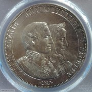 【德藏】德国1872年萨克森金婚2泰勒 PCGS MS64