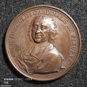 【德藏】1736年瑞士弗乐里红衣主教大铜章 纪念维也纳停战协定 55mm