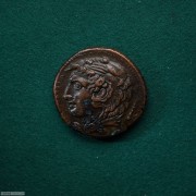 古希腊西西里大力神与雅典娜铜币