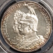 【德藏】德国1901年普鲁士建国200周年纪念5马克银币 PCGS MS63