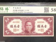 ★100元出 好品58分 中央银行10000元 红色孙像