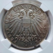 【全能菜鸟】德国1907年吕贝克自由市5马克MS64