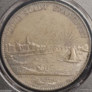 【德藏】德国1841年法兰克福城市景观2泰勒银币 PCGS MS63