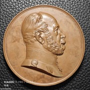 【德藏】1871年德国普鲁士威廉一世大铜章 纪念普法战争胜利后普鲁士军队凯旋归来柏林 85mm