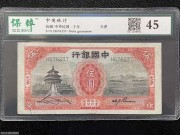 中国银行5元天津 德纳罗 民国20年评级币