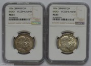 【全能菜鸟】德国1906年巴登金婚2马克 MS64 MS65