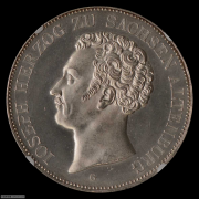 【德藏】德国1843年萨克森阿尔滕堡2泰勒银币 NGC MS63
