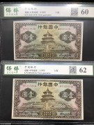 ★110元出 好品评级 中国银行上海1元 天坛背船洋