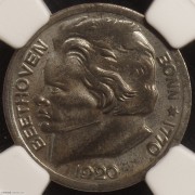 【德藏】德国1920年德紧波恩贝多芬10芬尼铁币 NGC MS64