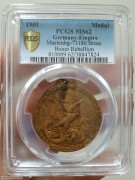 【德藏】德国1901年八国联军镇压义和团纪念铜章奖章 PCGS MS62