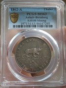 【德藏】1862年德国安哈特小熊泰勒银币 PCGS MS63