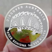 澳大利亚食蚁兽彩色纯银纪念章