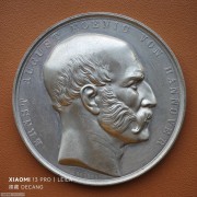 【德藏】1861年德国汉诺威国王奥古斯特恩斯特雕塑落成白色金属纪念章 70mm