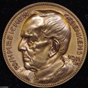 【德藏】德国1911年卡尔哥茨德意志帝国40周年铜章 毛奇俾斯麦双面人像章