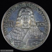 【德藏专卖】德国1928年纽伦堡著名画家丢勒银章 五彩 漂亮