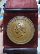 【德藏】奥地利1859年拉德斯基元帅雕塑纪念大铜章 原盒封套 罕见