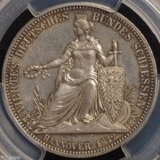 【德藏】德国1872年汉诺威德意志联邦射击节银章泰勒 PCGS SP63+