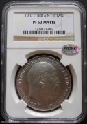 【德藏专卖】英国1902年爱德华七世马剑屠龙克朗 NGC PF62MATTE