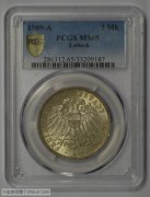 【全能菜鸟】德国1909年吕贝克3马克 MS65