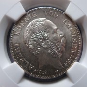 【全能菜鸟】德国1902年萨克森阿尔伯特逝世2马克MS66