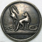 AU 1800年德国狐狸和鹳寓言银章