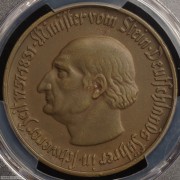 【德藏】德国1921年德紧威斯特法伦马币总筋5马克铜币 PCGS MS63