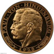 【德藏】德国1928年兴登堡5马克型金章 伯恩哈特作品 PCGS SP65