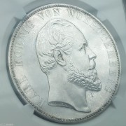 【德藏】德国1871年符腾堡乌尔姆教堂精制2泰勒银币 NGC PF62