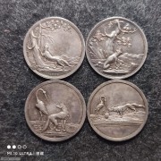 【德藏】1800年德国游戏银章代用币纪念章 全一套4枚