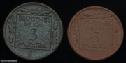 【全能菜鸟】德国1920年稀少3马克陶瓷币样币