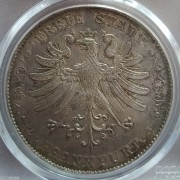 【德藏】德国1854年法兰克福鹰徽2泰勒 PCGS AU58