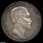 【德藏】德国1855年安哈特2泰勒银币 PCGS MS63