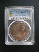 【德藏】德国1843年巴伐利亚埃尔朗根学院2泰勒 PCGS MS64