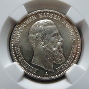【全能菜鸟】德国1888年三皇年弗里德里希三世2马克MS64