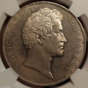 【德藏】德国1839年巴伐利亚选帝侯2泰勒银币 NGC MS63 镜面底板