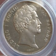 【德藏】德国1839年巴伐利亚选帝侯2泰勒银币 镜面底板 PCGS MS63