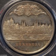 【德藏】德国1895年纽伦堡忠诚服务城市景观银章 PCGS SP62