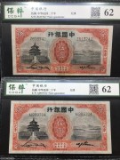★100元出 好品62分 中国银行5元天津 2张