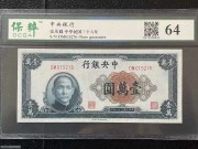 全新 中央银行10000元 上海厂 民国36年 评级币
